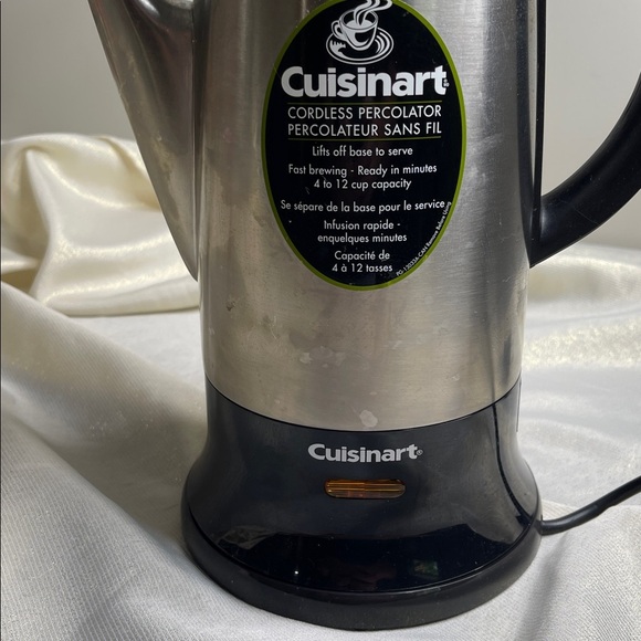 Cuisinart 12 Cup Stainless Steel Electric Coffee Percolator Detachable Base - Picture 4 of 12